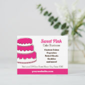 Pink Bakery Postcard mit Back Menu Geschmacksricht Postkarte (Stehend Vorderseite)