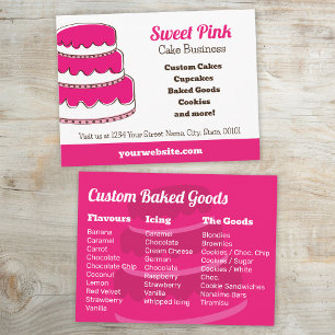 Pink Bakery Postcard mit Back Menu Geschmacksricht Postkarte
