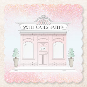 Pink Bakery Shop Illustration Untersetzer
