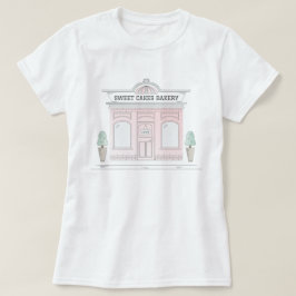 Pink Bakery Shop Illustriert Café T - Shirt