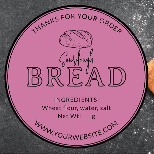 Pink Bakery Sourdough Brot Danke Sticker