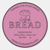Pink Bakery Sourdough Brot Danke Sticker (Vorderseite)