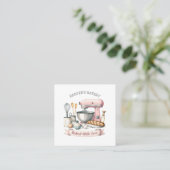 Pink Baking Mixer Quadratische Visitenkarte (Stehend Vorderseite)