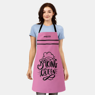 Pink Baking Queen Typografie mit individuellem Nam Schürze