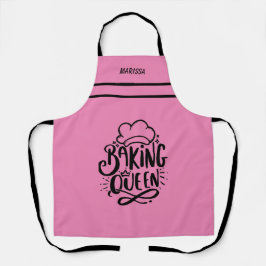 Pink Baking Queen Typografie mit individuellem Nam Schürze