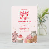 Pink Baking Spirit Bright `Birthday Einladung (Stehend Vorderseite)
