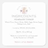 Pink Baking Utensils Bakery Ingredient Product Quadratischer Aufkleber (Vorderseite)