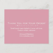 Pink Baking Utensils Cookie Care Instructions Dankeskarte (Rückseite)