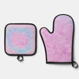 Pink Balance Abstract Watercolor Art Ofenhandschuh & Topflappen-Set