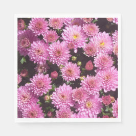 Pink Ball Chrysanthemum Papier Napkins Serviette