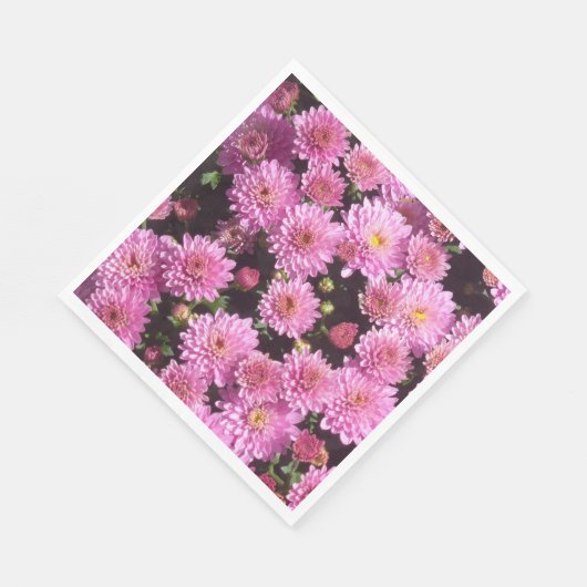 Pink Ball Chrysanthemum Papier Napkins Serviette (Ecke)