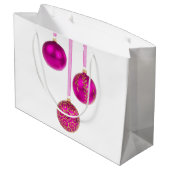Pink Ball Weihnachtsschmuck Große Geschenktasche Geschenktüte (Rückseite Schrägansicht)