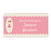 Pink Ballerina 1 Buchzeichen Labels (Vorne)