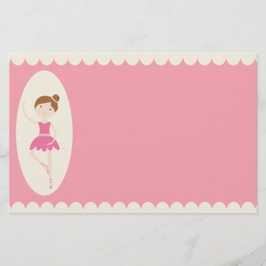 Pink Ballerina 1 Stockwerk Briefpapier (Vorderseite)