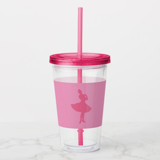 Pink Ballerina Acryltrinkbecher (Vorderseite)