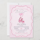 Pink Ballerina auf der Way Girl Baby Dusche Einladung (Vorderseite)
