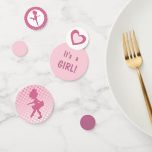 Pink Ballerina Babydusche Konfetti