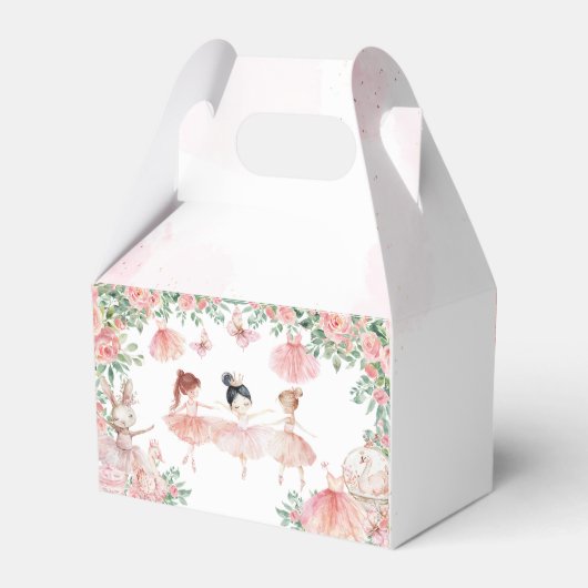 Pink Ballerina Ballet Birthday Favor Box Geschenkschachtel (Rückseite)