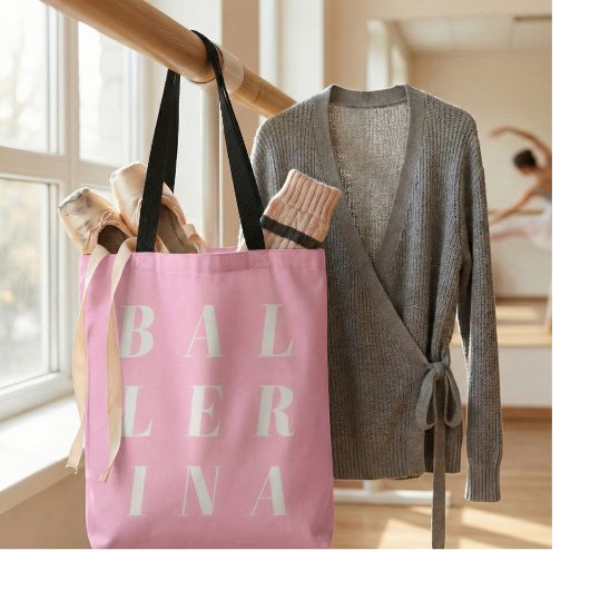 Pink Ballerina Ballet Dancers Typography Design Tasche