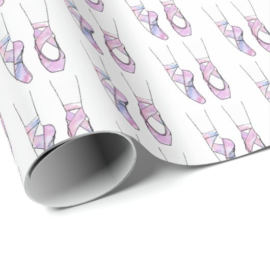 Pink Ballerina Ballet Geschenkpapier (Rolleneckpunkt)