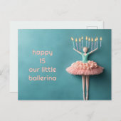 Pink Ballerina Birthday Cake Postkarte (Vorne/Hinten)