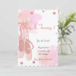 PINK BALLERINA BIRTHDAY INVITATION FOR GIRLS EINLADUNG