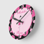 Pink Ballerina Dance Ballet Personalized Clock Runde Wanduhr (Winkel)