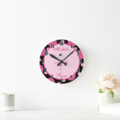 Pink Ballerina Dance Ballet Personalized Clock Runde Wanduhr (Zuhause)