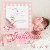 Pink Ballerina Duck Baby Dusche Einladung