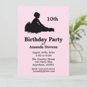 Pink Ballerina Geburtstagsfeier Einladung (Stehend Vorderseite)