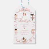 Pink Ballerina Geburtstagsparty Begeistertags Tags Geschenkanhänger (Vorderseite)