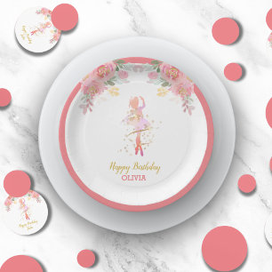 Pink Ballerina Geburtstagsparty Dusche Custom Pappteller
