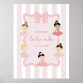 Pink Ballerina Geburtstagsparty Willkommenspenster Poster (Vorne)