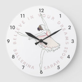 Pink Ballerina Girl Personalisierter Name Uhr
