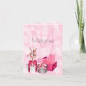 Pink Ballerina Mit Monogramm mit Name Blank (Vorderseite)