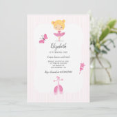 Pink Ballerina Party Einladung (Stehend Vorderseite)