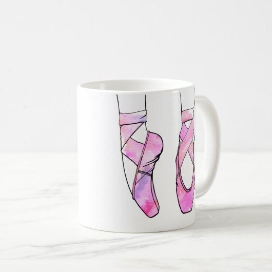 Pink Ballerina Personalisiert Ballet Kaffeetasse (VorderseiteRechts)