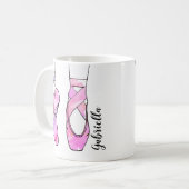Pink Ballerina Personalisiert Ballet Kaffeetasse (Vorderseite Links)
