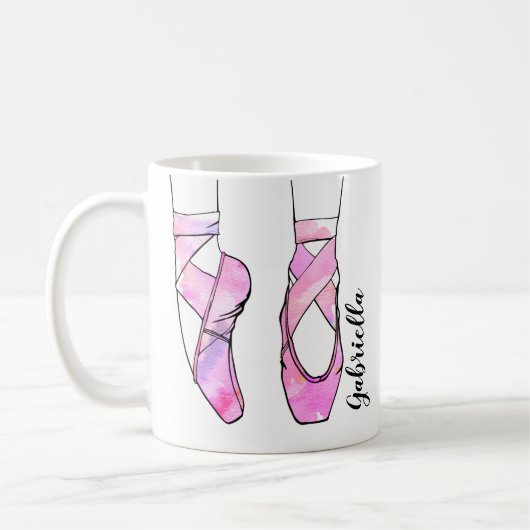 Pink Ballerina Personalisiert Ballet Kaffeetasse (Links)