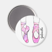 Pink Ballerina Personalisiert Ballet Magnet (Vorderseite/Rückseite)