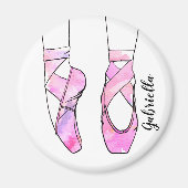 Pink Ballerina Personalisiert Ballet Magnet (Vorne)