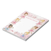 Pink Ballerina Personalized Mitzvah Note pad Notizblock (Rotiert)
