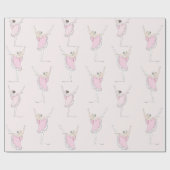 Pink Ballerina Pink Wrapping Paper Geschenkpapier (Flach)