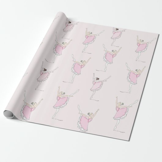 Pink Ballerina Pink Wrapping Paper Geschenkpapier (Ungerollt)