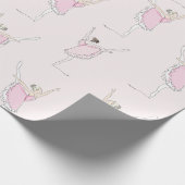 Pink Ballerina Pink Wrapping Paper Geschenkpapier (Ecke)