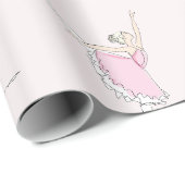Pink Ballerina Pink Wrapping Paper Geschenkpapier (Rolleneckpunkt)