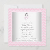 Pink Ballerina Princess Baby Dusche Einladung (Rückseite)