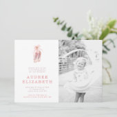 Pink Ballerina Shows Foto Geburtstagsparty Einladung (Stehend Vorderseite)