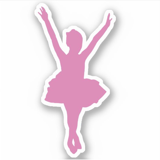 Pink Ballerina silhouette Aufkleber (Vorderseite)