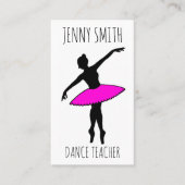 Pink Ballerina Silhouette Ballett Tanzlehrer Visitenkarte (Vorderseite)
